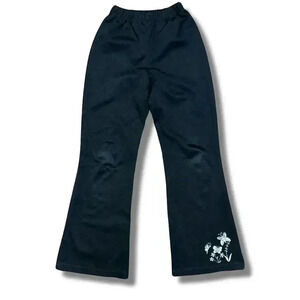 Vintage 90s My Michelle Girls Black Flare Dress Pants Size 7 Floral Embroidery